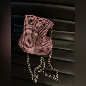 Pink diamond bucket purse